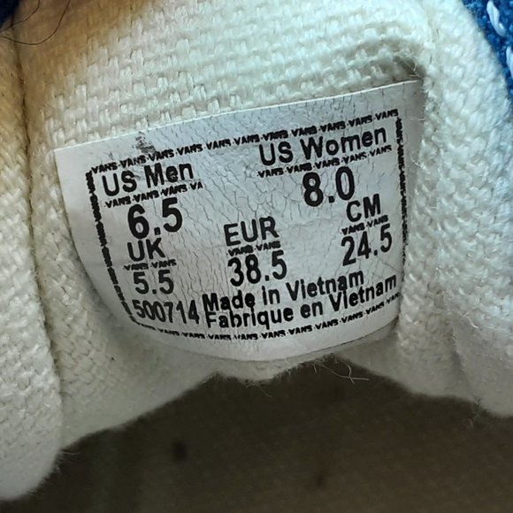 Vans Old Skool Blue Checkerboard Size 8 womens/Size 6.5 mens shoes - Picture 8 of 9